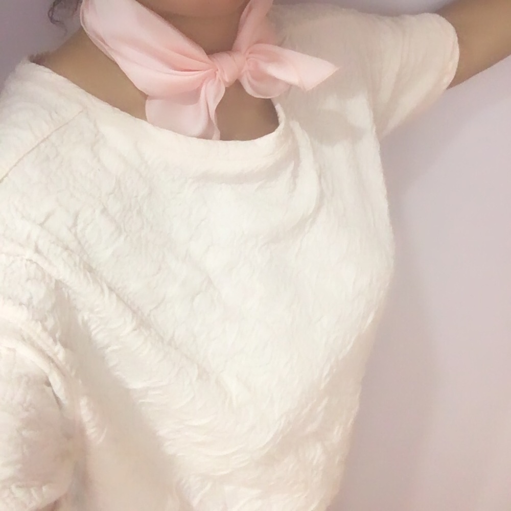 COPY - COPY - H&M light pink woven textured top